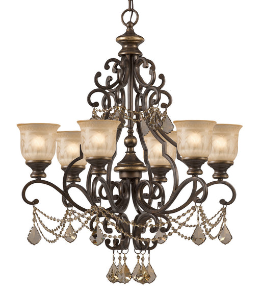 Crystorama 7516-BU-GT-MWP Norwalk Six Light Chandelier Bronze Umber Main Image.jpg