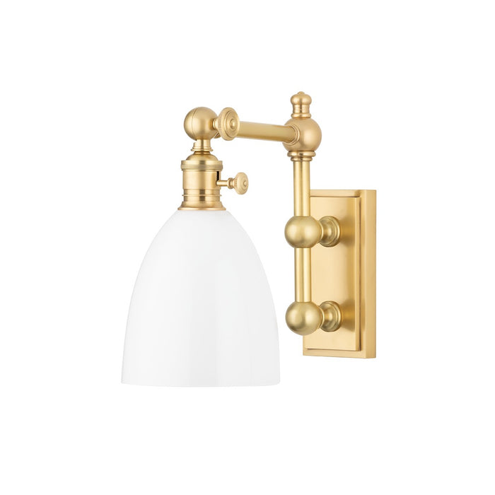 Hudson Valley 762-AGB Roslyn One Light Wall Sconce, Aged Brass Main Image.jpg