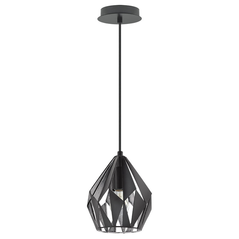 EGLO 202035A Carlton 3 1 LT Geometric Pendant w/ A Black Outer Finish & Silver Interior Finish, 60W A19 Main Image.jpg