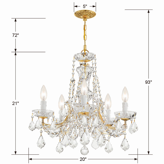 Crystorama 4476-GD-CL-S Maria Theresa Five Light Mini Chandelier Gold Alternate Image.jpg