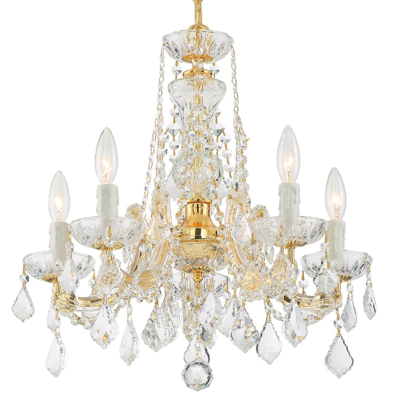 Crystorama 4476-GD-CL-SAQ Maria Theresa Five Light Chandelier Gold Alternate Image.jpg