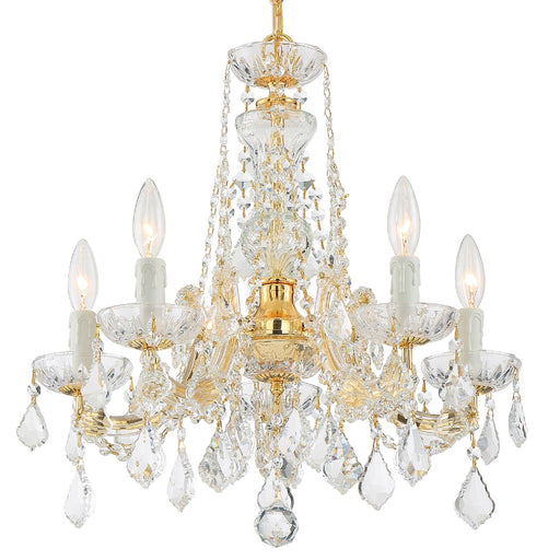 Crystorama 4476-GD-CL-SAQ Maria Theresa Five Light Chandelier Gold Alternate Image.jpg