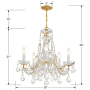 Crystorama 4476-GD-CL-SAQ Maria Theresa Five Light Chandelier Gold Alternate Image 4.jpg