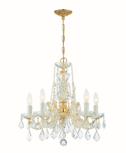 Crystorama 4476-GD-CL-SAQ Maria Theresa Five Light Chandelier Gold Main Image.jpg
