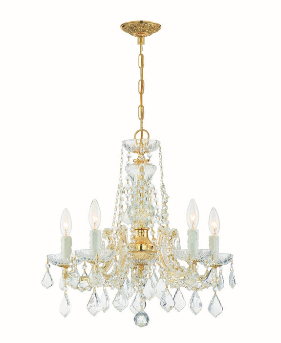 Crystorama 4476-GD-CL-SAQ Maria Theresa Five Light Chandelier Gold Main Image.jpg