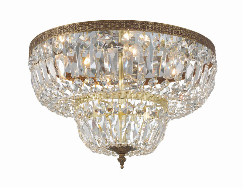 Crystorama 718-OB-CL-MWP Ceiling Mount Four Light Flush Mount Olde Brass Main Image.jpg