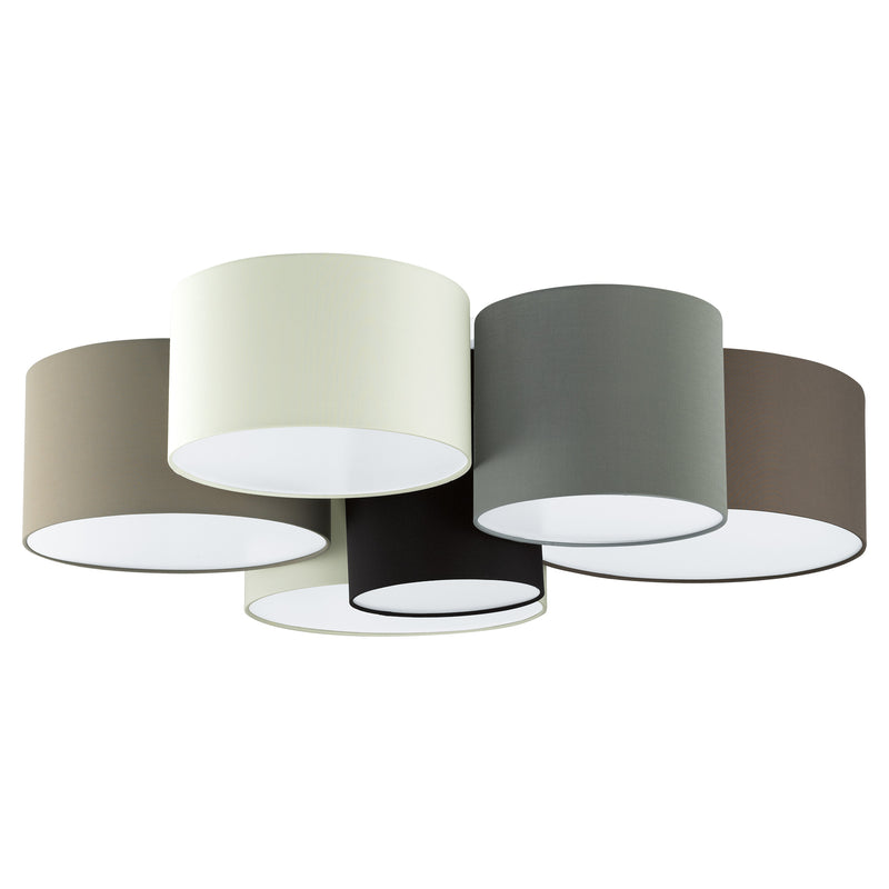 EGLO 203559A Pastore 6x60W Ceiling Light w/ White/Black/Taupe/Grey and Cappuchino Shades Main Image.jpg