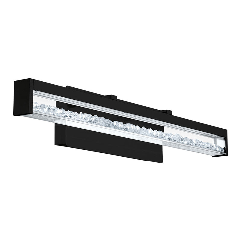 EGLO 204257A Cardito Integrated LED Vanity bath light with Matte Black finish, Clear Glass and Clear Crystals, 22.4W Integrated LED Main Image.jpg