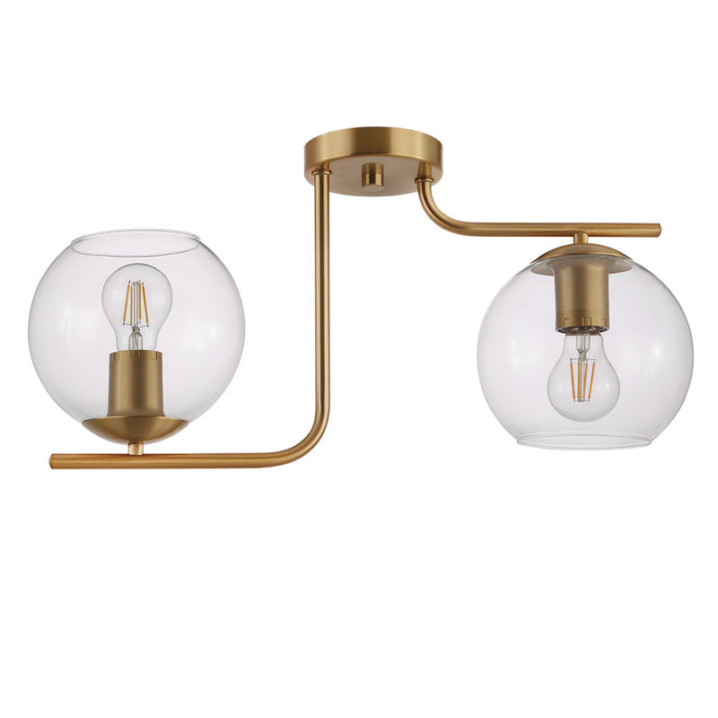 EGLO 204336A Marojales 2x40W Ceiling Light with Brushed Gold Finish and Clear Glass Shades Main Image.jpg