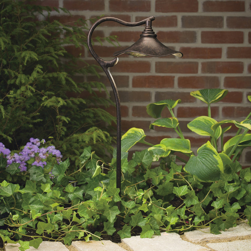 Kichler 15422AGZ One Light Path & Spread, Aged Bronze