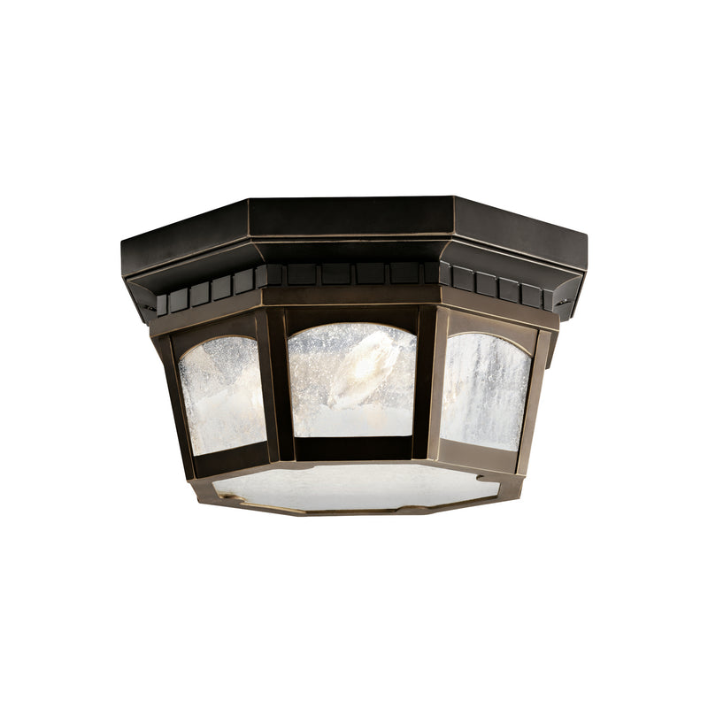 Kichler 9538RZ Three Light Outdoor Ceiling Mount, Rubbed Bronze