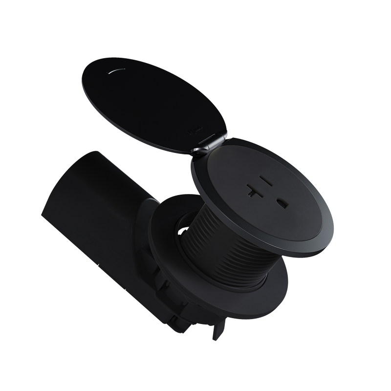 Kitchen Countertop Outlet, UL 498 Sink-Safe Installation with Lid