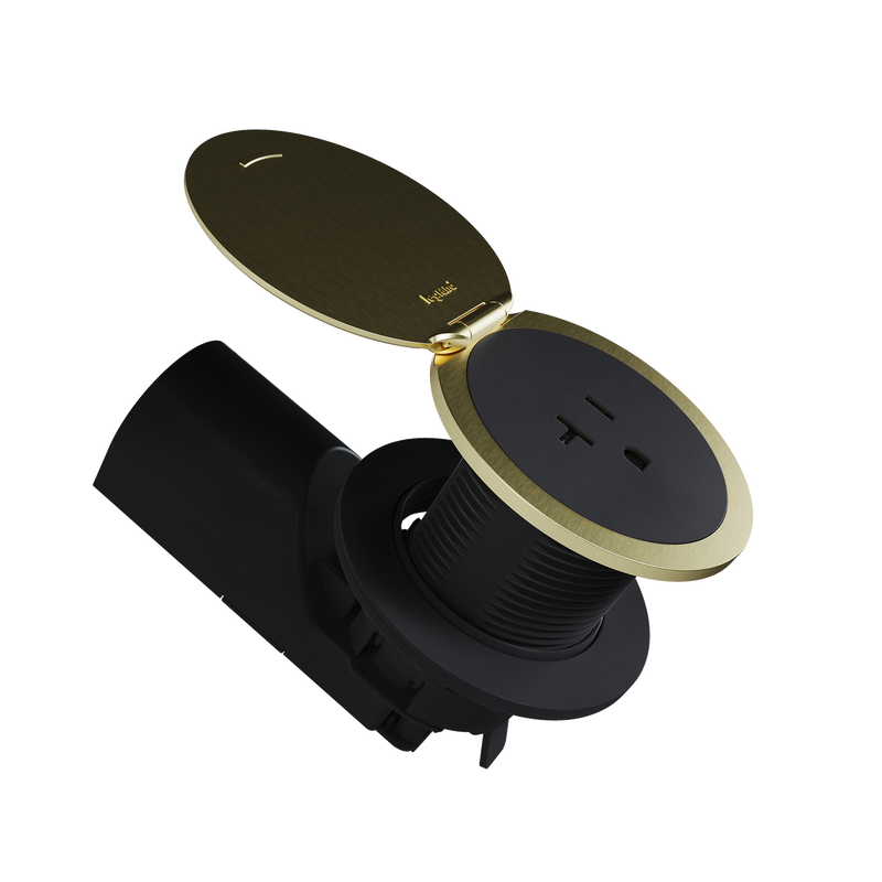 Kitchen Countertop Outlet, UL 498 Sink-Safe Installation with Lid