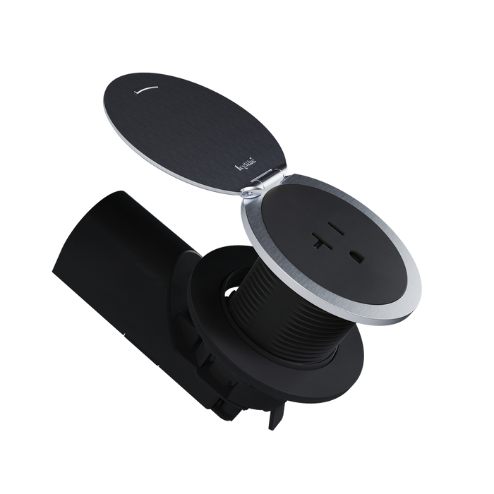 Kitchen Countertop Outlet, UL 498 Sink-Safe Installation with Lid