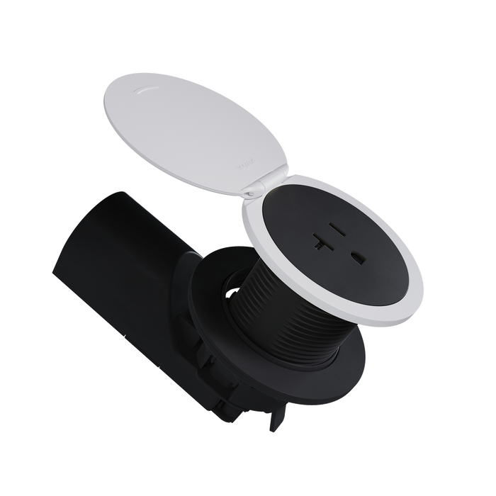 Kitchen Countertop Outlet, UL 498 Sink-Safe Installation with Lid