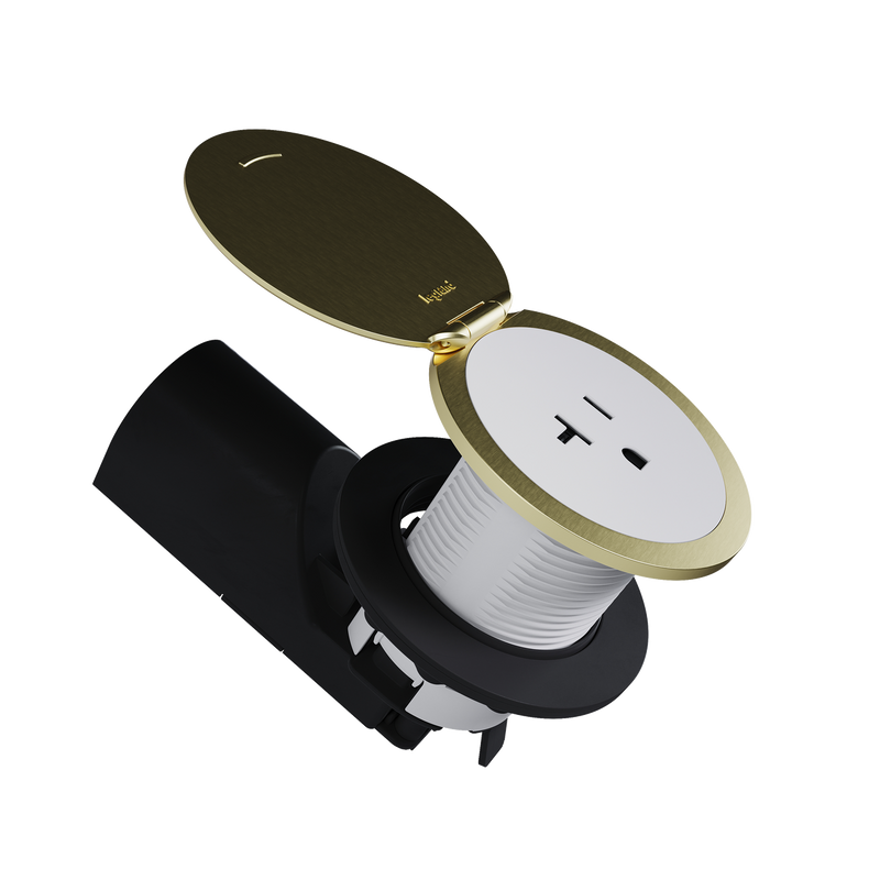 Kitchen Countertop Outlet, UL 498 Sink-Safe Installation with Lid