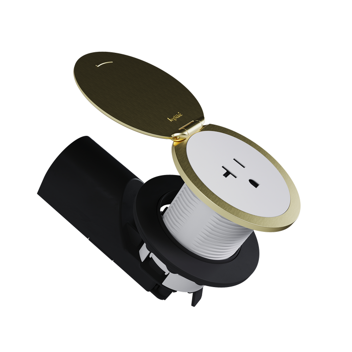 Kitchen Countertop Outlet, UL 498 Sink-Safe Installation with Lid