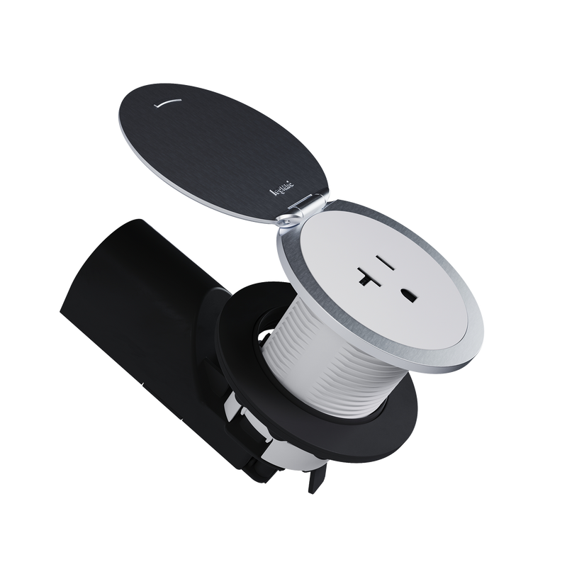 Kitchen Countertop Outlet, UL 498 Sink-Safe Installation with Lid