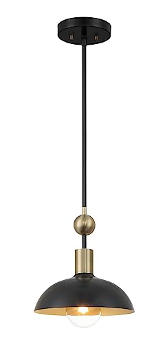 Minka-Lavery 1994-862 Biloxi One Light Pendant, Coal And Antique Brass Alternate Image.jpg