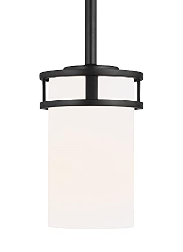 Generation Lighting 6121601EN3-112 Robie One Light Mini-Pendant, Midnight Black Alternate Image.jpg