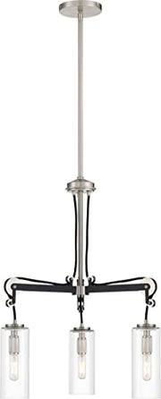 Minka-Lavery 2898-691 Pullman Junction Three Light Chandelier, Coal With Brushed Nickel Alternate Image.jpg