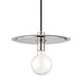 Mitzi H137701L-PN/WH Milo One Light Pendant, Polished Nickel/White Alternate Image.jpg