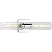 Progress P300300-015 Clarion Collection Two-Light Polished Chrome and Clear Glass Modern Style Bath Vanity Wall Light Alternate Image.jpg