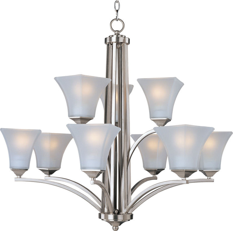 Maxim 20096FTSN Aurora Nine Light Chandelier, Satin Nickel Main Image.jpg