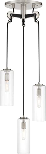 Minka-Lavery 2897-691 Pullman Junction Three Light Pendant, Coal With Brushed Nickel Alternate Image 3.jpg