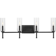 Progress P300359-31M Elara Collection Four-Light New Traditional Matte Black Clear Glass Bath Vanity Light Alternate Image.jpg