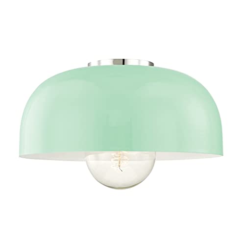 Mitzi H199501L-PN/MNT Avery One Light Semi Flush Mount, Polished Nickel/Mint Alternate Image.jpg