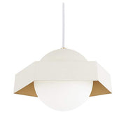 George Kovacs P1390-044G-L Five-O LED Mini Pendant, Textured White W/Gold Leaf Alternate Image.jpg