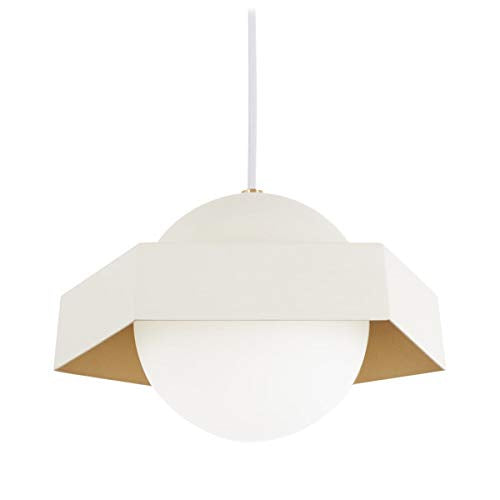 George Kovacs P1390-044G-L Five-O LED Mini Pendant, Textured White W/Gold Leaf Alternate Image.jpg