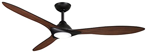 Minka-Aire F868L-CL/DK Sleek - 3-Blade 60" LED Smart Ceiling Fan, Coal w/ Distressed Koa Blades Alternate Image 3.jpg