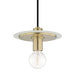 Mitzi H137701S-AGB/WH Milo One Light Pendant, Aged Brass/Soft Off White Alternate Image.jpg