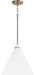 Capital Lighting 350112AW Bradley One Light Pendant, Aged Brass and White Alternate Image 3.jpg