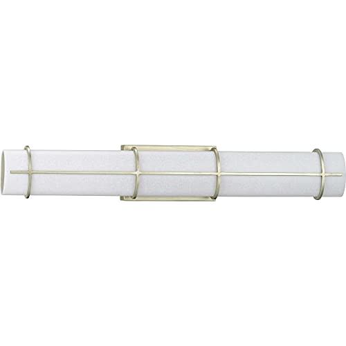 Progress P300333-134-30 Grid LED Collection 30-inch Silver Ridge and White Linen Acrylic Modern Style Bath Vanity Wall Light Alternate Image.jpg