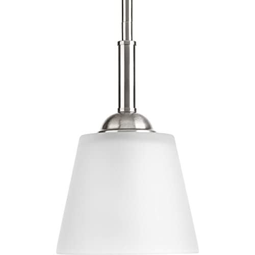 Progress P5092-09 Arden Collection One-Light Brushed Nickel Etched Glass Farmhouse Mini-Pendant Light Alternate Image.jpg