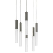Progress P500322-009-30 Kylo LED Collection Six-Light Brushed Nickel Modern Style Hanging Pendant Light Alternate Image.jpg