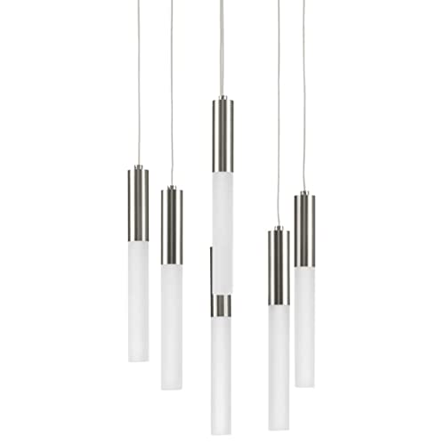 Progress P500322-009-30 Kylo LED Collection Six-Light Brushed Nickel Modern Style Hanging Pendant Light Alternate Image.jpg