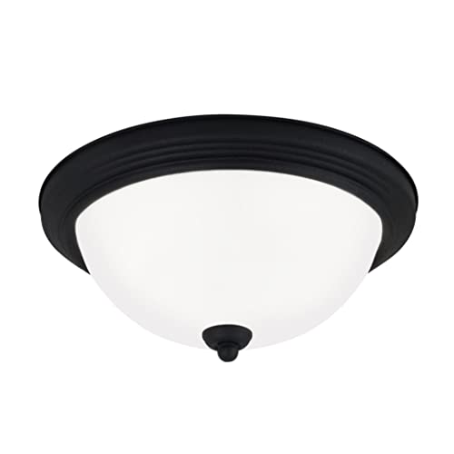 Generation Lighting 77063EN3-112 Geary One Light Flush Mount, Midnight Black Alternate Image.jpg