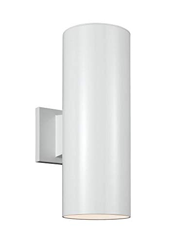 Visual Comfort Studio 8313902EN3-15 Outdoor Cylinders Two Light Outdoor Wall Lantern, White Alternate Image.jpg