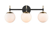 Shoppers Lighting BB3303-MB/MG 3-Light Wall/Bath Fixture, Matte Black/Modern Gold Finish Alternate Image 2.jpg