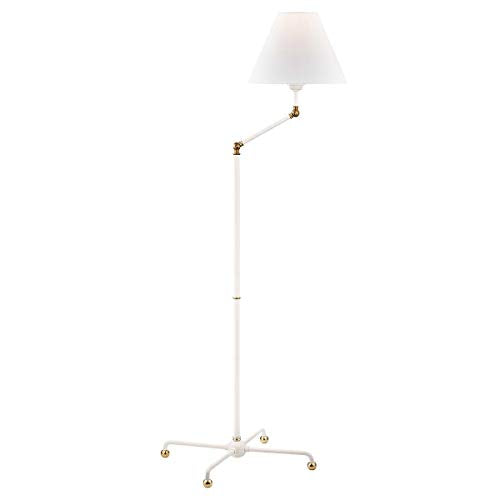 Hudson Valley MDSL110-AGB/WH Classic No.1 One Light Floor Lamp, Aged Brass/Soft Off White Alternate Image.jpg