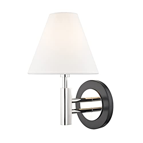 Mitzi H264101-PN/BK Robbie One Light Wall Sconce, Polished Nickel/Black Alternate Image.jpg