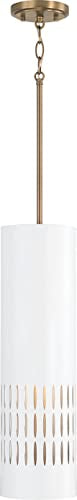 Capital Lighting 350211AW Dash One Light Pendant, Aged Brass and White Alternate Image 3.jpg