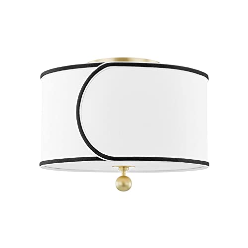 Mitzi H381602-AGB Zara Two Light Semi Flush Mount, Aged Brass Alternate Image.jpg