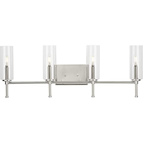 Progress P300359-009 Elara Collection Four-Light New Traditional Brushed Nickel Clear Glass Bath Vanity Light Alternate Image.jpg