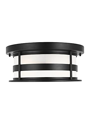 Generation Lighting 7890902EN3-12 Wilburn Two Light Outdoor Flush Mount, Black Alternate Image.jpg