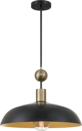 Minka-Lavery 1996-862 Biloxi One Light Pendant, Coal And Antique Brass Alternate Image.jpg